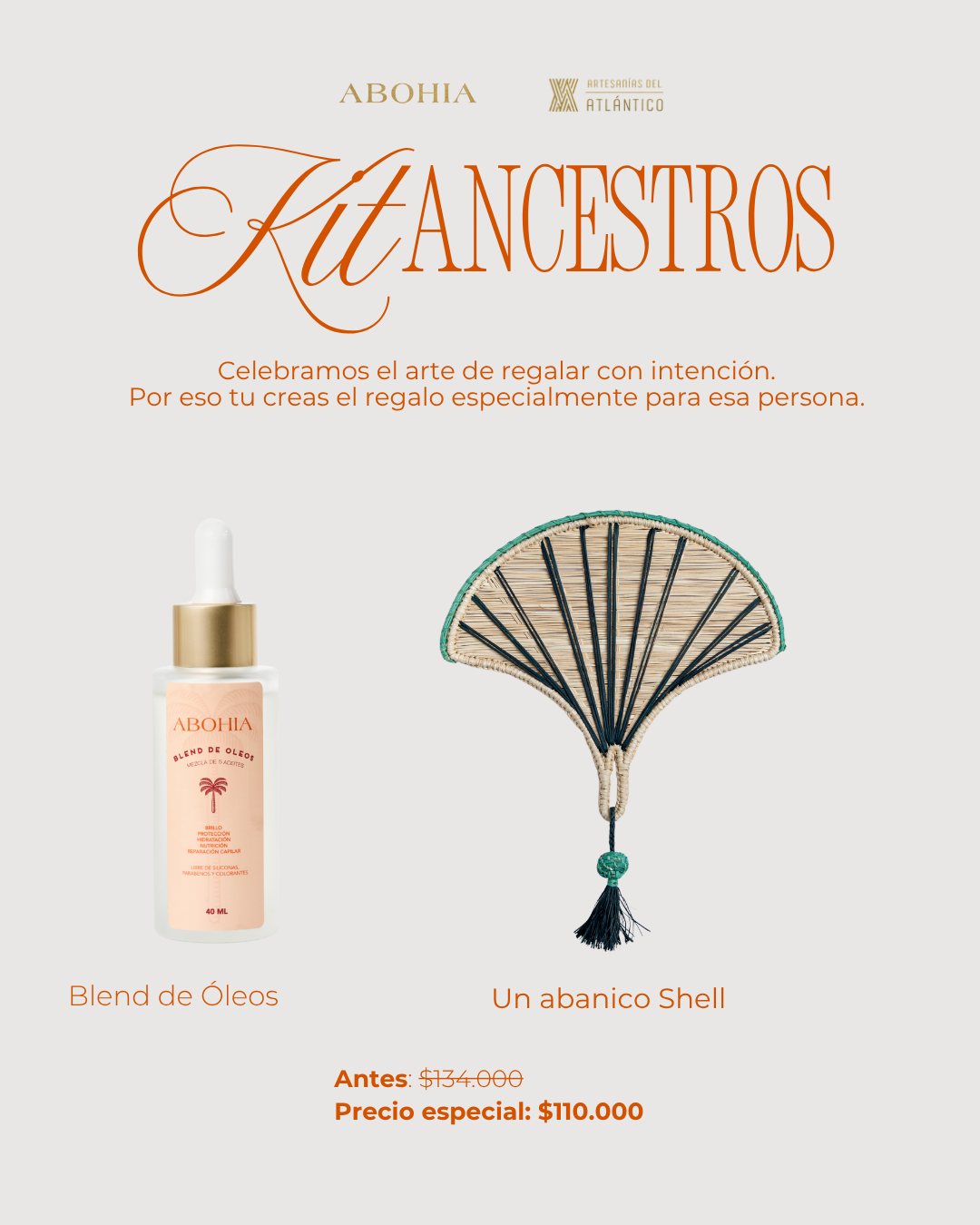 Kit Ancestros: Blend de Óleos + Abanico Tejido a Mano por artesanos del Atlántico