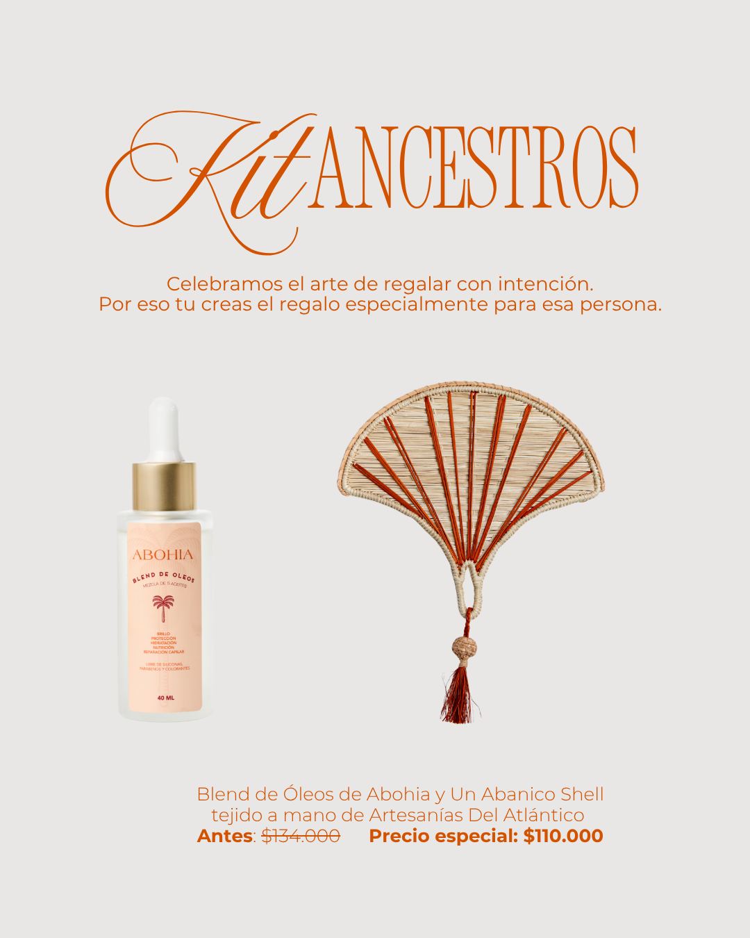Kit Ancestros: Blend de Óleos + Abanico Tejido a Mano por artesanos del Atlántico